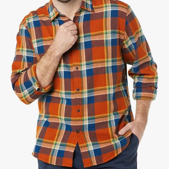 Amazon Essentials Rust Flannel Shirt - Picture 3 of 6